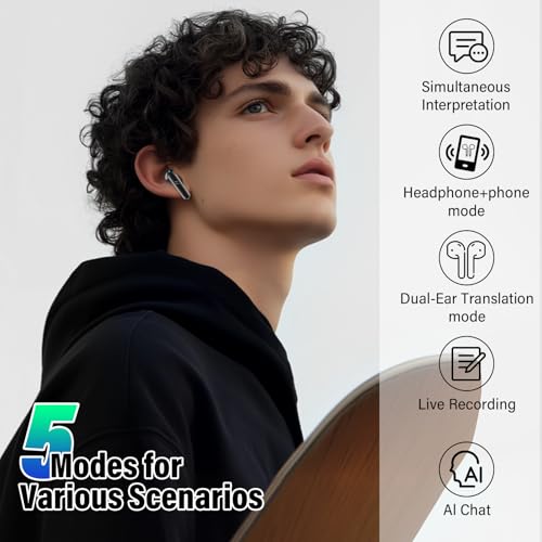 Bluetooth Kopfhörer, 3-in-1 AI Kopfhörer Übersetzer mit 4 Übersetzungsmodi – Ansicht 4