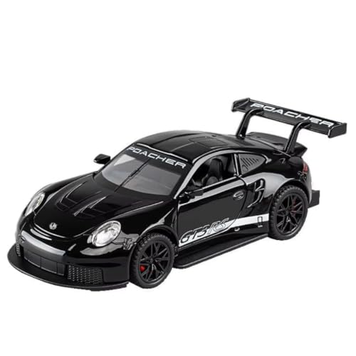 Image of Alokik Enterprise 1:32 Scale Poarsch GT3 RS Die-Cast Model Pull Back Action Metal Car with 4 Openable Door with Sound & Lights Best Gifts Toys for Kids【Black Color】