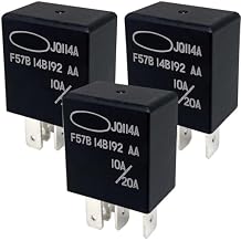 F57B-14B192-AA Relay 3-Pack 12V 10A/20A 5-Pin SPDT Automotive Relay Compatible with Ford F150 Fusion, Toyota & Cadillac 2014-2023 for Fixing Fuel Pump, A/C Clutch & P0230 P0641 Error Codes