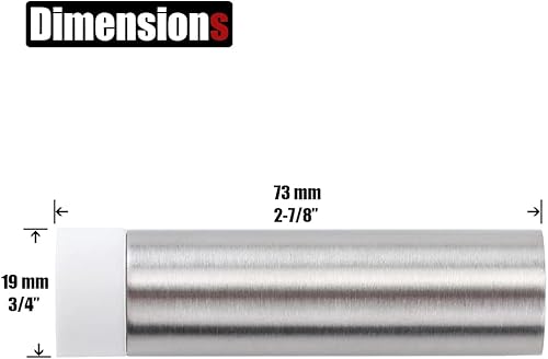 Miniatura 6 de JQK Tope de puerta, 2-78 pulgadas, acero inoxidable 304, amortiguador de sonido, tope de puerta, parachoques de pared, paquete de 8, blanco,