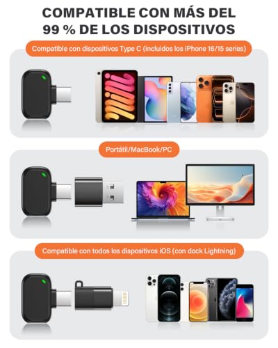 Miniatura 5 de Micrófono Lavalier Inalámbrico 2 En 1 Para Iphone Y Android, Pack 2