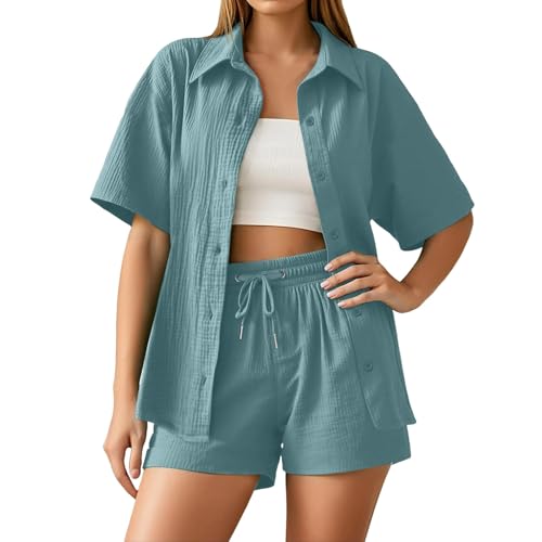 Tenue confortable pour les vacances d'été en lin léger ensemble femme