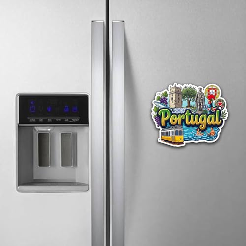 Image of Portugal Fridge Magnet - Premium Engineered Wood, Glossy Finish, HD Print, Precision Laser‑Cut Travel Souvenir Gift, Durable Decorative Refrigerator Magnet