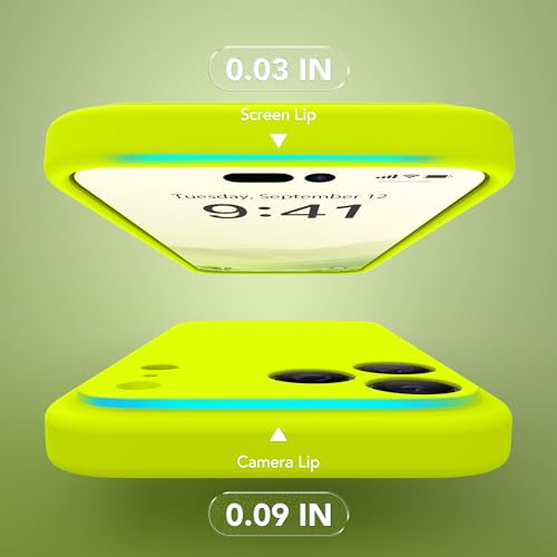Image of Magnetic for iPhone 17 Pro Max Case, Compatible with MagSafe, [Full Camera Protection][Screen Protector] Silicone Shockproof Protective Phone Case for iPhone 17 Pro Max, Fluorescent Green