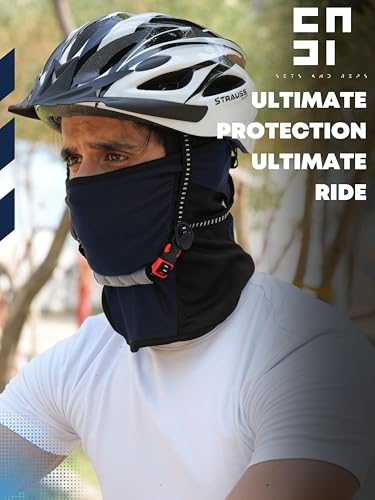 Image of inchPack of 2 Black & Blue Premium Face Mask for Bikers I Breathable Full Face Cover Balaclava for Men I Helmet Mask for Dust Protection