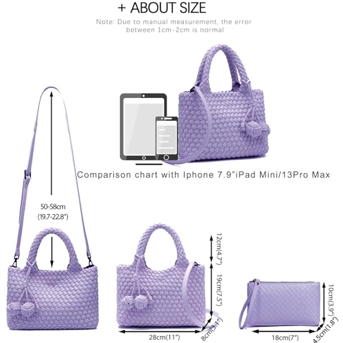 Image of Woven Tote Bag for Women with Coin Purse, Foldable Chain Small Crossbody Handbags, Fashion Shoulder Bag, Hobo Satchel