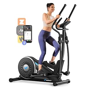 MERACH Elliptical Machine for Home, Elliptical Exercise Trainer with Exclusive MERACH App, Hyper-Quiet Doubled HED Drive System,16-Level Magnetic Resistance, 15.5-inch Strides, 350 LBS Weight Capacity