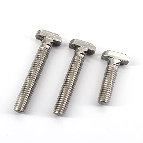 Image of 20Pcs M8x40mm 304 Stainless Steel T-Slot Bolt 40 Series Aluminum Profile T-Shaped Screw Bolt Fastener 17.8mm Head Size