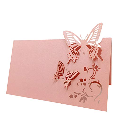 Cartões de mesa NUOBESTY 50 peças, cartões de mesa, cartões de assento com estampa de borboleta, bar