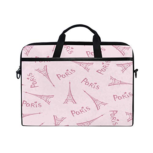 Sacoche PC 14 15.4" Tour Eiffel rose idéale pour le bureau et les cafés