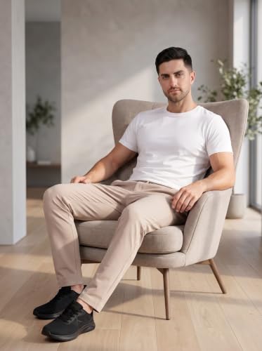 Image of SaintX Men's 4-Way Stretchable Athleisure Pants | Sweat Wicking Fabric | Slim Fit | Active - Sports Wear | Travel, Lounge & Casual Wear | Stylish Back Zipper Pocket | Available in Plus Size (ST06)