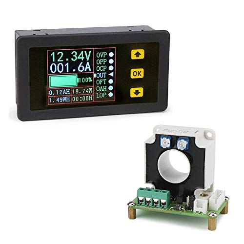 WINGONEER DC Ammeter,Digital DC Multimeter 0-90V 100A Voltmeter Ammeter Current Amp Power Watt