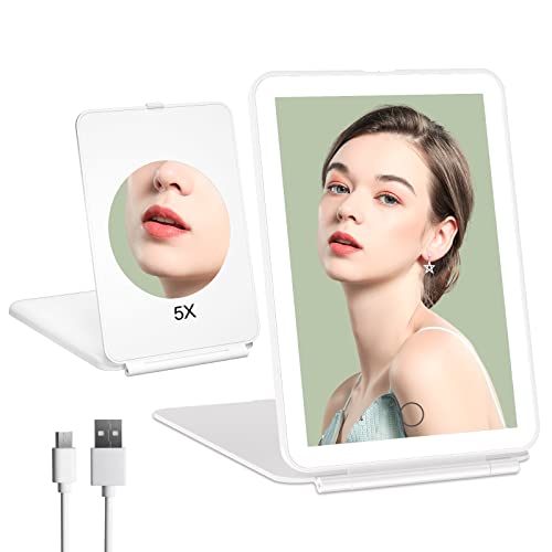 image for FUNTOUCH Rechargeable Portable Makeup Mirror with 72 LED Lights, Trave