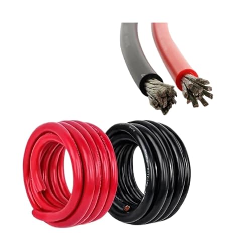 Extensión de cable fotovoltaico, Cable de silicona for panel solar de 6 AWG y 16 mm², multicolor (3-50 m)(Red,50M-6 AWG 16MM2)