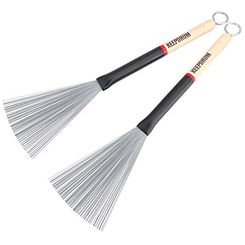 keepdrum SV507 Brushes balai extensible balais batterie percussions rétractables