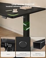 JUMMICO Höhenverstellbarer Schreibtisch 120 x 60 cm, USB-A-Anschluss – Ansicht 5