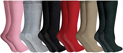 Yacht & Smith Women's Gripper Tube Socks, Non Slip Grippy Socks, Colorful No Skid Sock Bulk #TOP1