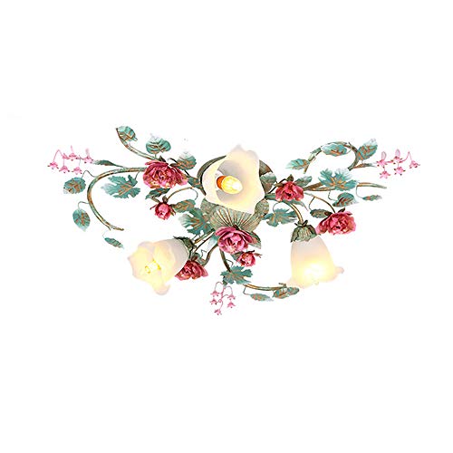 Plafonnier E14 abat-jour en verre art déco pour éclairage de chambre et salon