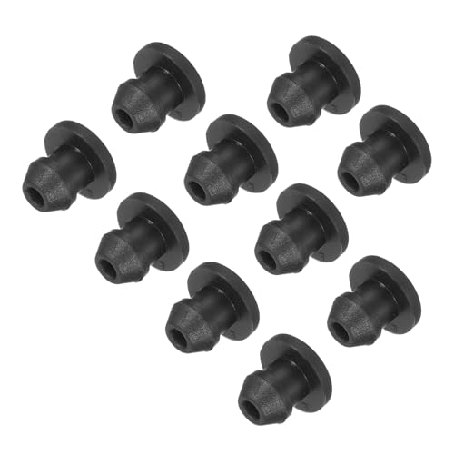 Image of MECCANIXITY Silicone Snap in Locking Hole Plugs,Rubber Panel Seal Cover Flush Type Panel Round for Kitchen Rubber Bulkheads Waterproof Sealing Plugs 4.5mm /0.18 Inch Diameter Black,Pack of 50