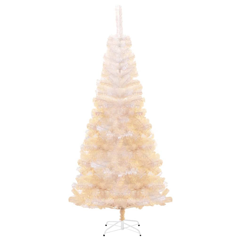 Árbol de Navidad artificial de PVC blanco de 240 cm con acabados brillantes de alta calidad