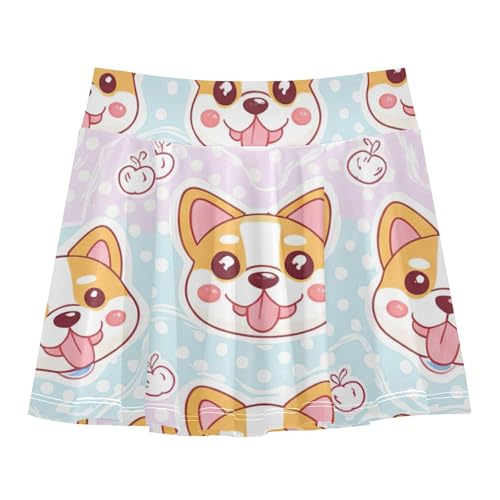 Tennis Skirts Toddler Cute Dog Faces Dot Girls Skorts Athletic Shorts Summer Girl Skort 4t