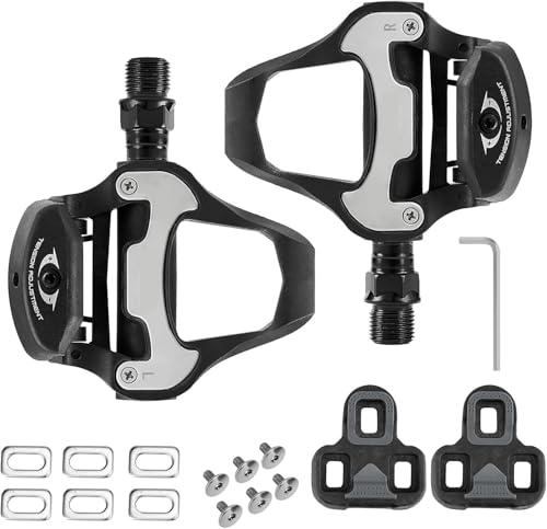 Gxpjycfob Pedales de Bicicleta, Pedales MTB de Aleación de Aluminio Shi-Mano 9/16'' con Calas, Pedales Mixtos MTB de Carretera Compatibles con Pedales Shi-Mano SPD para Senderismo y Ciclismo