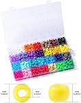 Hudinsun 28 Couleurs 700pcs Perles de poney pour bracelets, 6x9mm Grandes perles de poney en plastique Kandi perles bracelet d'amitié DIY Artisanat et fabrication de bijoux