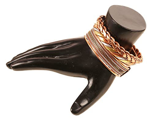 Touchstone copper bracelets | gift for men women |adjustable 100% pure solid real magnetic jewelry | handmade bracelet set combo | rope braided tibetan bangles.2