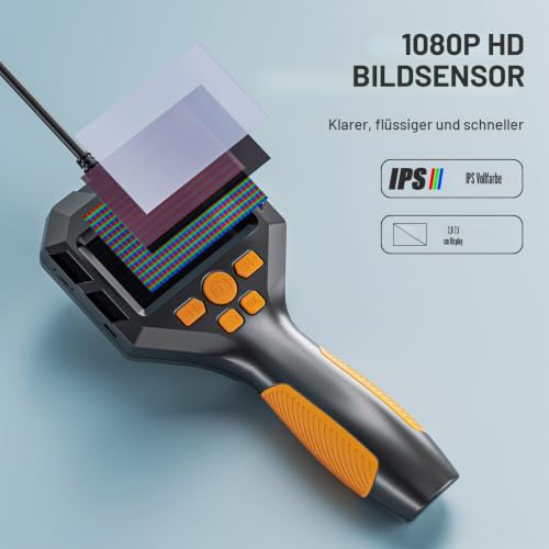 Industrielles Endoskop, 2.8 Zoll IPS Bildschirm Digitale Boroskop-Inspektionskamera 1080P HD mit...