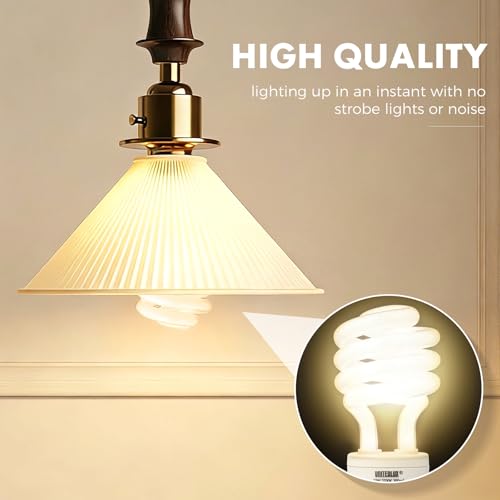 Image of 23Watt T2 Spiral CFL GU24 2 Prong Light Bulb Base 2700K 1600lm 120v 60Hz Light Bulb- Mini Twist Lock Spiral -Self Ballasted Compact Fluorescent Soft White(23W Pack of 4)