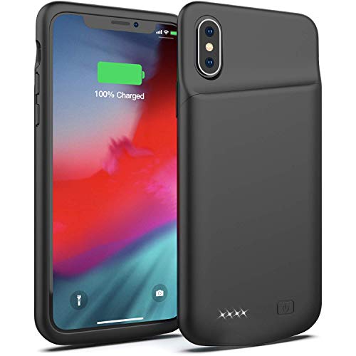 Smiphee Battery Case for iPhone X/XS, 4000mAh Portable Protective Charging Case Extended Rechargeable Battery Pack Charger Case Compatible with iPhone X/XS / 10 (Black,5.8 inch)