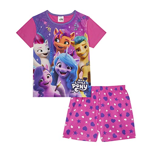 My Little Pony Girls Pyjamas MLP Short PJs Set Ages 3 to 10 Years Old (as8 age 6_years 7_years) Pink