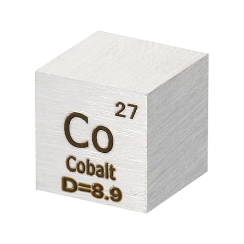 PATIKIL Cobalt Cube, 10mm Co-Density Cube High Density Element Cube Unique Metal Cube Periodic Table of Elements Collections Lab Experiment Teacher Scientific Classes