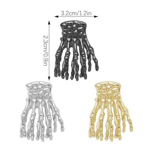 Ravlzors 6 Pcs Halloween Skeleton Hand Hair Clips Gothic Skull Bone Hand Hair Claws Small Punk Horror Bone Hair Clip Barrettes Ponytail Holders Hair Clamps Decoration Cosplay Party Accessories For Women thumb #1