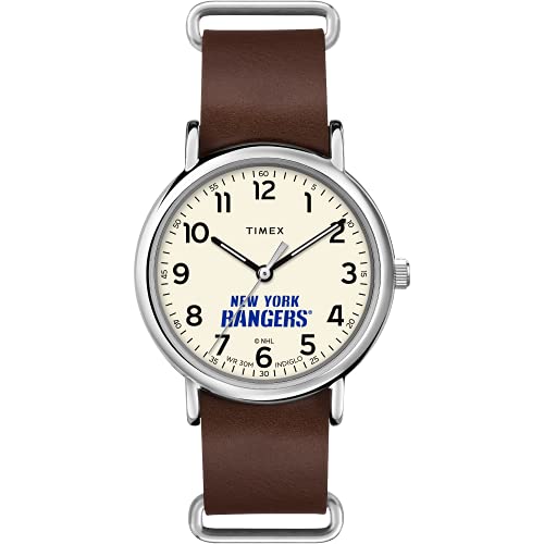 Montre NY Rangers Timex Weekender homme en cuir pour supporter l'équipe au quotidien