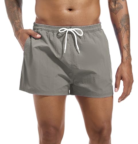 Swim Trunks Mens 3 Inch Mesh Liner Men's Swimwear Bathing Suit Short Swimming Trunks for Men Beach Shorts