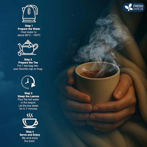 Image of FreshDrinkUS, Premium 75 Tea Bags Better Sleep Herbal Tea | Caffeine-Free Loose Leaf Blend with Spearmint Leaves, Lemongrass Leaves, and Hawthorn Berry - Naturally Refreshing and Aromatic.