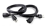 Ubercords 10 Foot Extension Cord, UL Listed, 3 Prong, 2 Pack