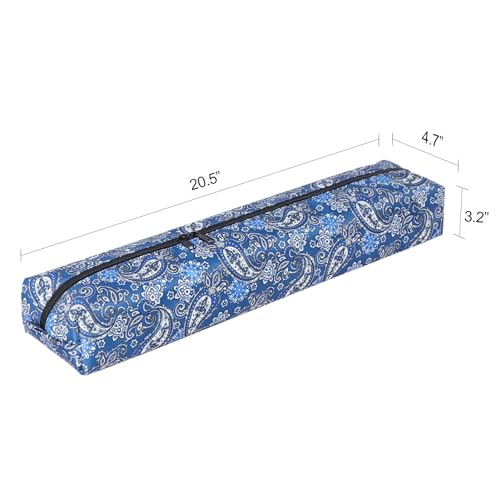 GUSTARIA Empty Mahjong Tile Bag for American Mahjong Players, Thickened Blue Printed Case, Suitable for 1.2" (30mm) Standard Size Mahjong Tiles, 166 Pieces Case Only