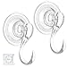 VIS'V Suction Cup Hooks, Removable Clear Heavy Duty Vacuum Suction Hooks with Cleaning Cloth Window Kitchen Bathroom Wall Hooks Hanger for Towel Loofah Sponge Cloth Key Christmas Wreath - 4 Packs