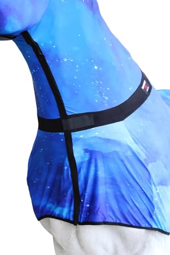 Image of X-Large Challenger Horse Comfort Stretch Sleazy Full Body Sheet with Neck - 4-Way Stretch Spandex Hood, Seamless Face Design - Night Sky Print 521MW12