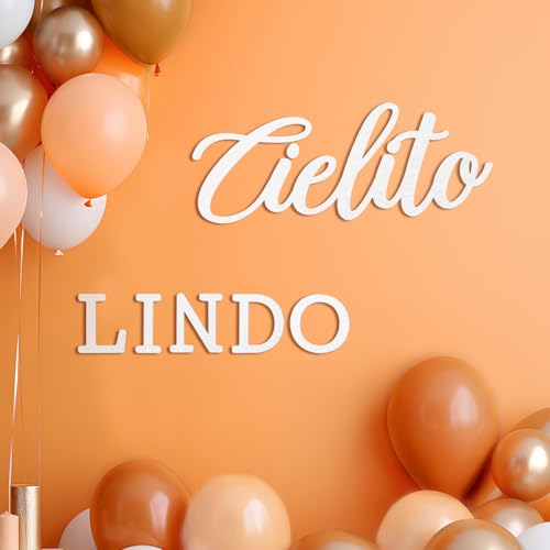 Image of VitalCozy Cielito Lindo Sign for Backdrop Felt Cielito Lindo Sign for Balloon Arch Baby Shower Birthday Party Mexican Talavera Wedding Party Decor for Backdrop Balloon Arch Decor(White,Classic)