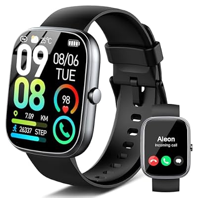 Jugeman Smart Watch for Men Women (Answer/Make Call), Fitness Watch with Heart Rate/Sleep Monitor/Pedometer/Calories-A01