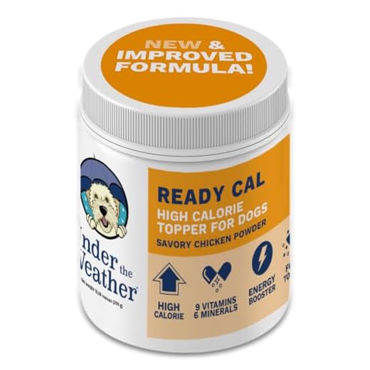 Under the Weather Ready Cal Powder for Dogs, High-Calorie Weight Gainer & Appetite Stimulant, Dog Energy Booster Veterinarian-Approved Pet Supplement with Vitamins & Minerals, Chicken Flavor |10.58 oz