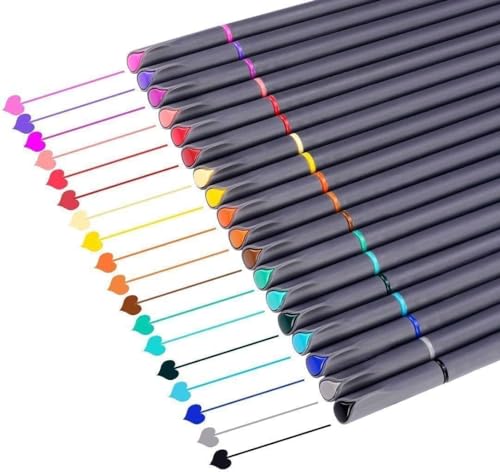iBayam 18 Colors Fineliner Pens, 0.38mm Fine Tip Journal Planner