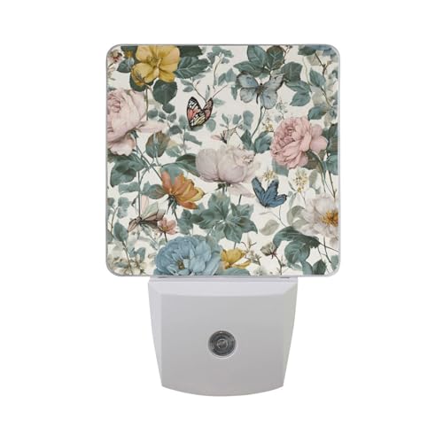 Lámpara de noche con sensor automático y diseño floral miniatura 7