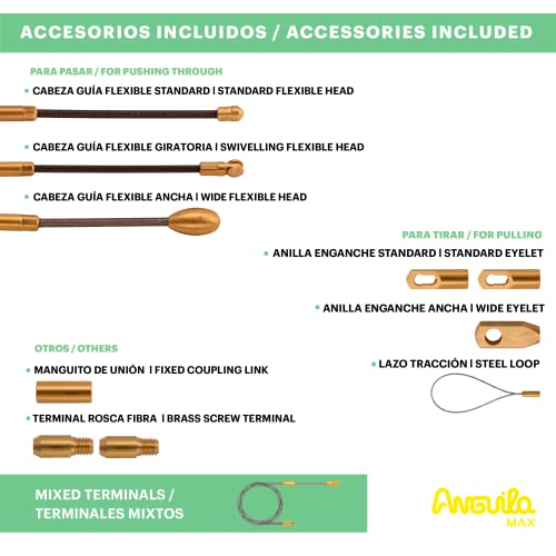 Guía pasacables de fibra de vidrio Anguila Max verde de 3mm con nylon para tubos 4
