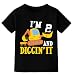 IDOPARAS Toddler Boys 2nd Birthday Construction Excavator Shirt Boys I'm Two and Diggin It Birthday Outfit