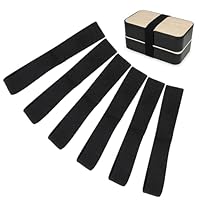 Gummiband Brotdose, Bento Box Gurt, Bento Box Band, Lunchbox Band, 6 PCS Mittagessen Box Gurt Elastische Band, Lunchboxen Gummiband Tragbare, Elastische Befestigungsgurte für Lunchboxen, 25mm, Schwarz