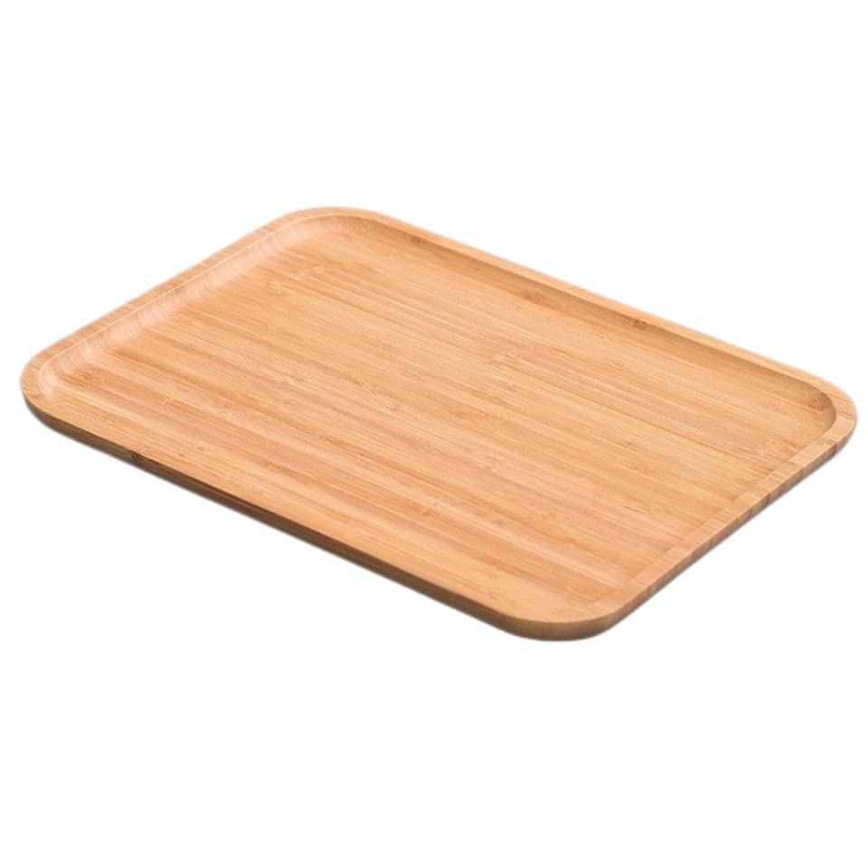 Plateau de service en bambou pour comptoir de salle de bain, réservoir de toilettes, plateau de service (40 x 30 x 2 cm) – Slish & Functal Home Decor